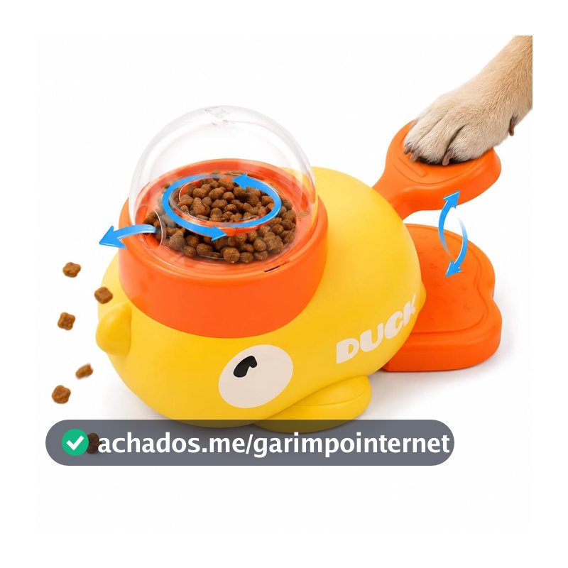 EIDI PETS Patisco Brinquedo Interativo para Cães, Lançador de Petisco, Alimentador Lento, Plástico ABS, Mecânico, Estimulo Mental