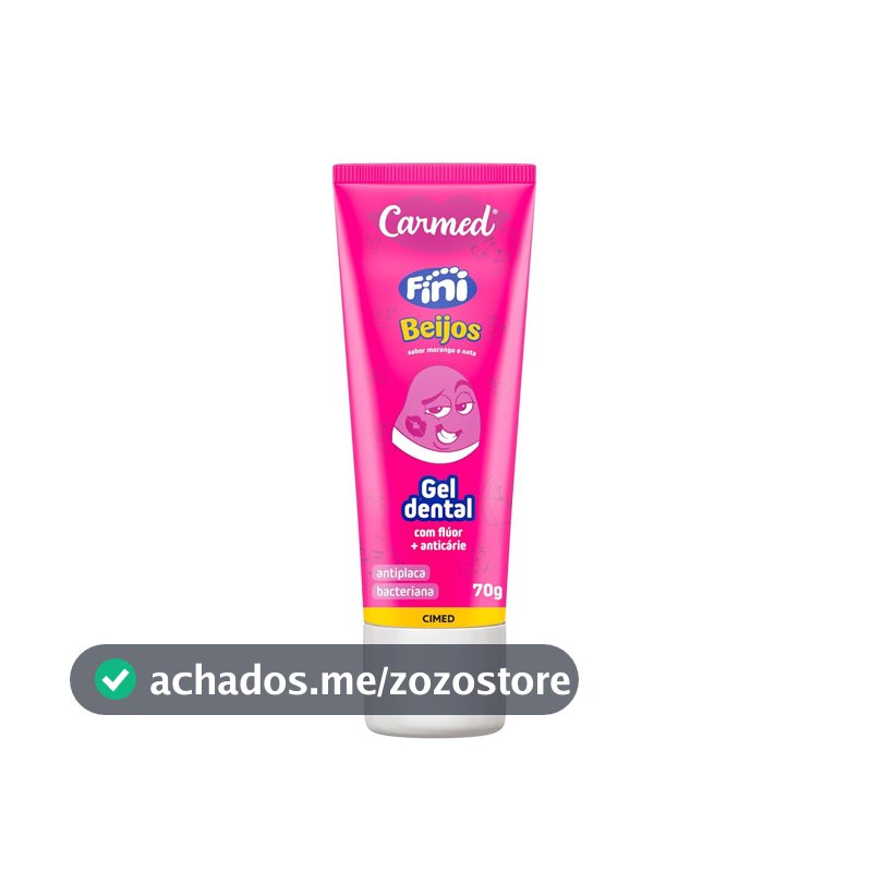 Carmed Fini Beijos Gel Dental com Flúor Sabor Morango e Nata 70g