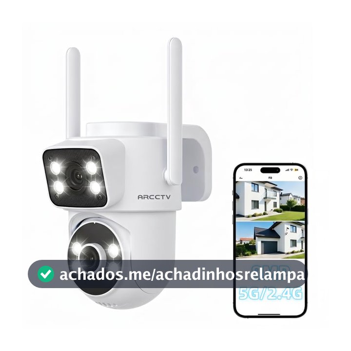 ARCCTV Câmera de Segurança WiFi Externa 8MP 4K Dupla Lente (4MP+4MP)
