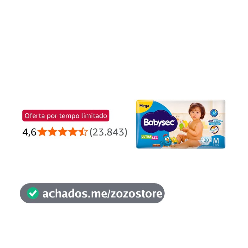 Babysec Fralda Ultrasec Galinha Pintadinha Azul M 38 Unidades