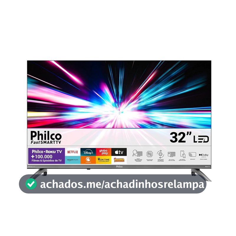 Smart TV 32" Philco Roku TV Dolby Áudio HDR10 P32CRB