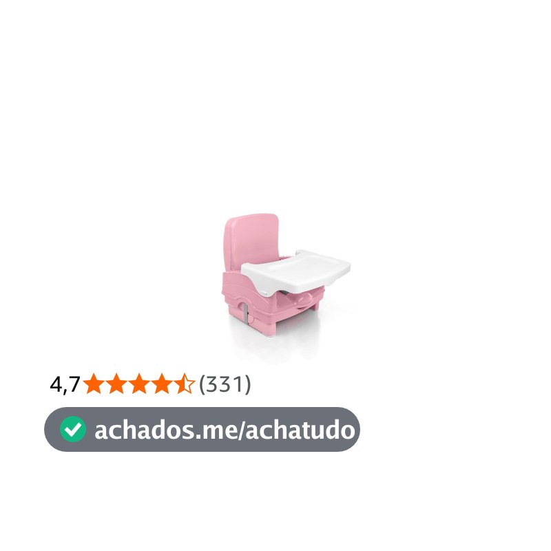 Cadeira de Refeição Infantil Portátil Cake, (Rosa) - Voyage