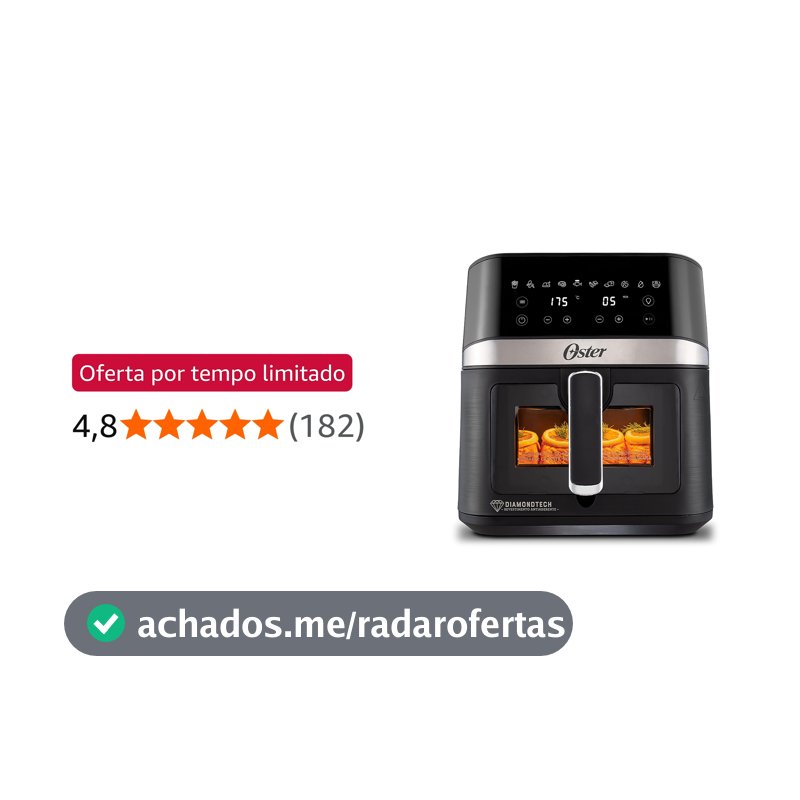 Fritadeira DiamondTech Oster 6L com Visor Transparente - 220V