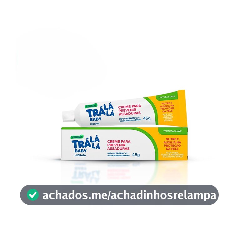 Trá Lá Lá Creme Para Prevenir Assaduras Hidrata Personagem Baby Branco 45 G