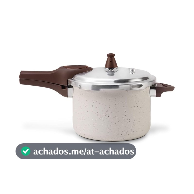 Brinox - Panela de Pressão 4,2L Antiaderente Ceramic Life com Fundo de Indução Pressure - Vanilla