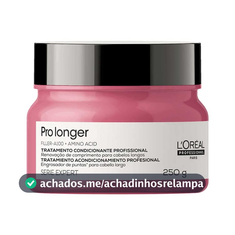 L'Oréal Professionnel Pro Longer, Máscara de Tratamento Capilar para Cabelos Finos e Afinados, Reduz Quebra e Pontas Duplas, Proporciona Brilho, Suavidade e Densidade aos Fios, 250g