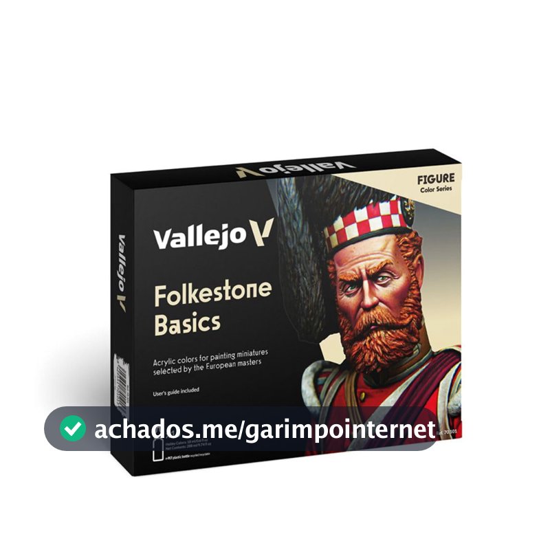 Vallejo - Folkestone Basics Acrylic Paint Set, 16 Bottles x 0.6 fl oz