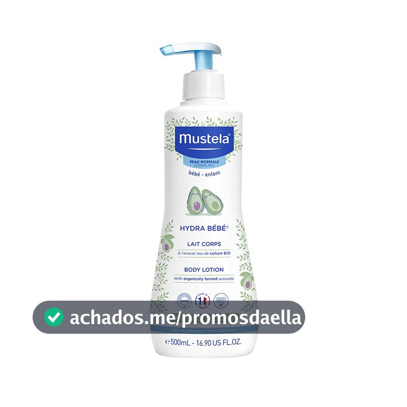 Mustela Hydra Bebê 500ml - Hidratante Infantil Corpo e Rosto - Feito com 97% de Ingredientes de Origem Natural e Hipoalergênico - Seguro Desde o Nascimento