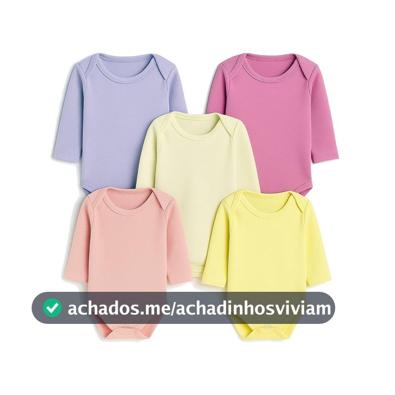 Body Bebê Kit 5 Peças Manga Longa Liso Feminino