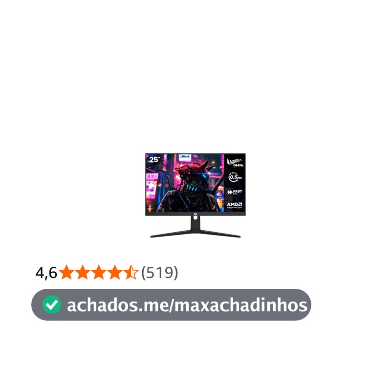 Haiz Monitor Gamer 25'' 144hz 0.5ms 1920x1080 Adaptative Sync FHD HDMI/DP IPS VESA