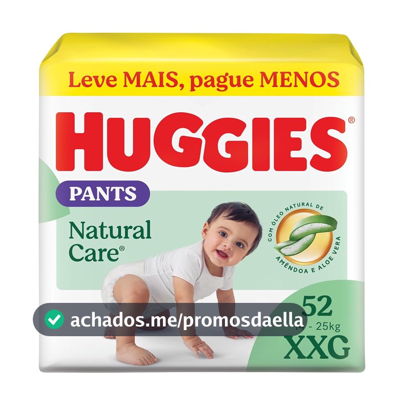 Huggies Fralda Pants Premium Natural Care XXG - 52 Un