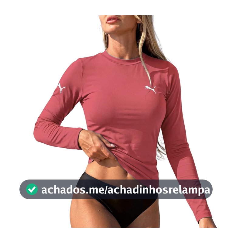 Camiseta Térmica Puma UV50+ Manga Longa Feminina Adulto