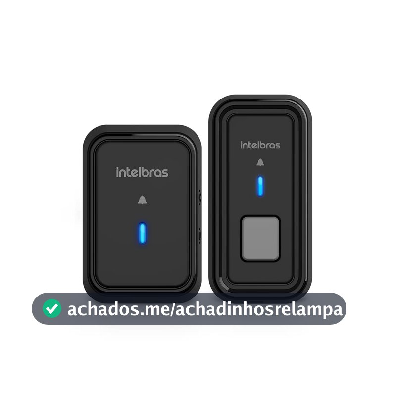 Campainha Sem Fio Com Bateria CIB 101S Preta Intelbras