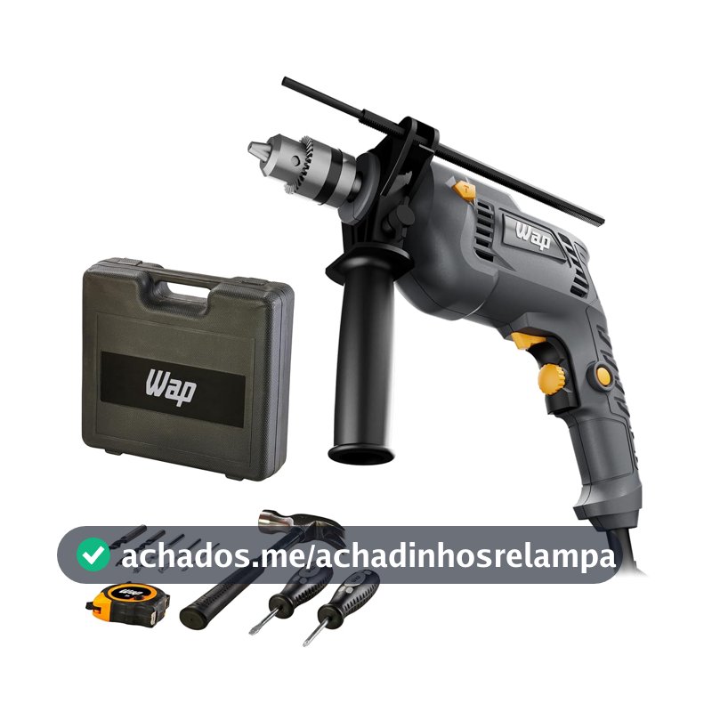 WAP Parafusadeira e Furadeira de Impacto 3/8" WF-700K10, com 11 Acessórios e Maleta, Controle de Velocidade, 700W 220V