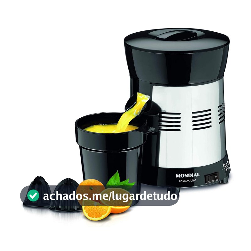 MONDIAL Extrator de Sucos Turbo Premium Preto/Inox, 250W, Bivolt - E-10