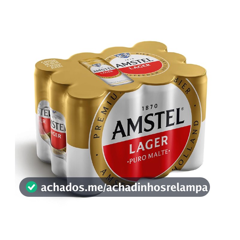Amstel Cerveja Lager Puro Malte, Lata 350ml, Pack 12 Unidades