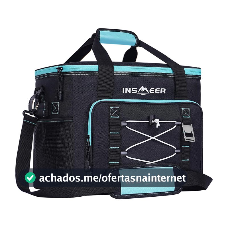 INSMEER Bolsa Térmica Grande À Prova De Vazamentos 60 Latas/40 Litros Refrigerador Isolado Lateral Macio Com Alça De Ombro
