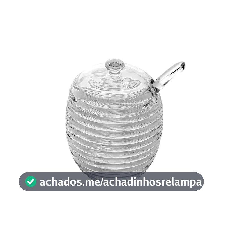 LYOR - Açucareiro de Cristal com Colher e Tampa Colméia 210ml