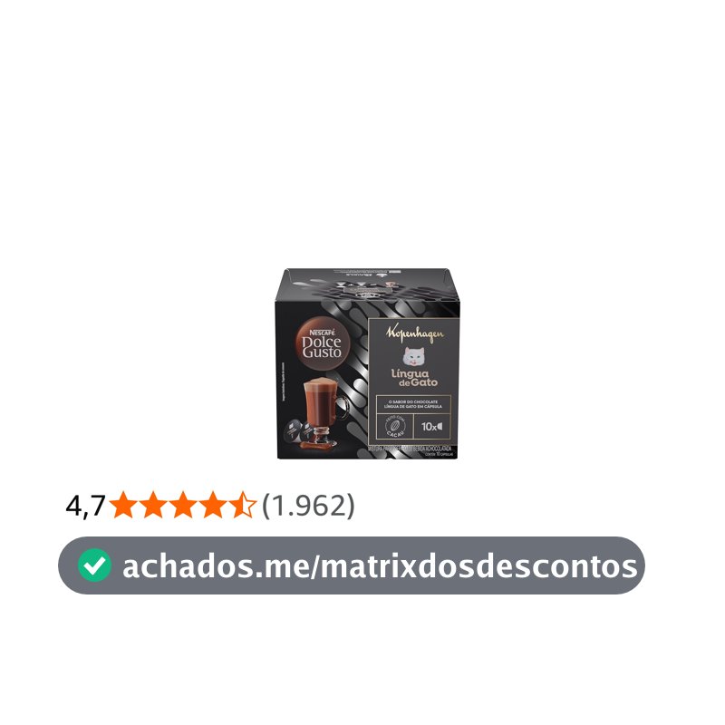 Achocolatado em Cápsula Nescafé Dolce Gusto Kopenhagen Língua de Gato 10 cápsulas