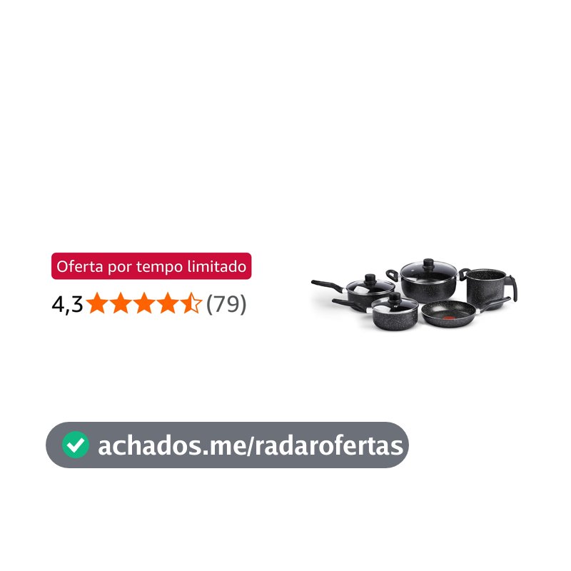 Jogo de Panelas Rochedo Stone Pro 5 peças, Preto com Efeito Pedra e Antiaderente Minerium, Cabos Ergonômicos, Base de Limpa Fácil e Distribuição Uniforme de Calor