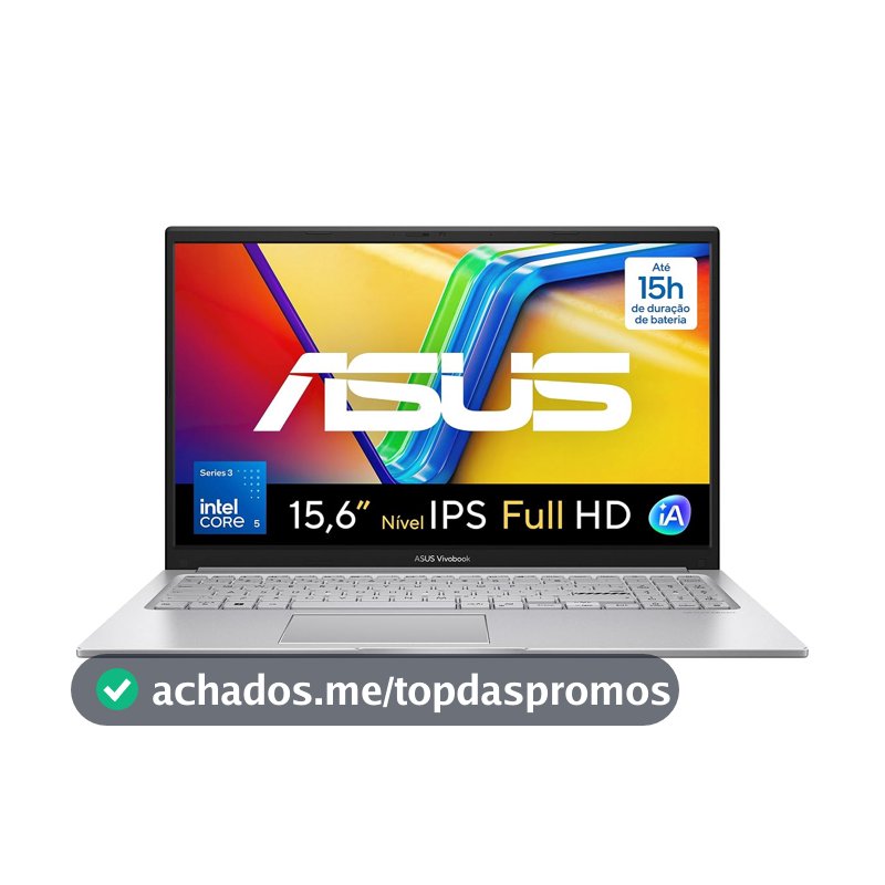 Notebook ASUS Vivobook 15, Intel Core 5, 8 GB, 256 GB SSD, W11 Home, 15.6'' FHD, Cool Silver - X1504MA-BQ300W