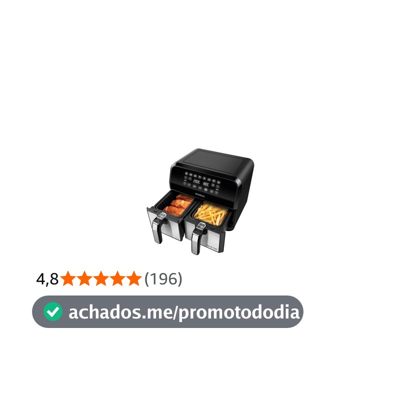Fritadeira Air Fryer Dual Duplo Cesto 8L, Mondial, 2200W, 110V - AFD-01-BI