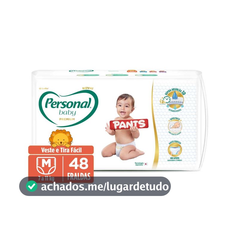 Personal Fralda Baby Premium Pants M, 48 Unidades
