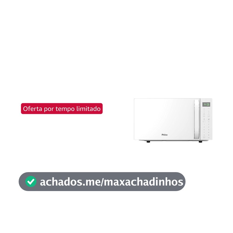 Micro-ondas Philco 20L Branco Pintura Limpa Fácil PMO24B 127v