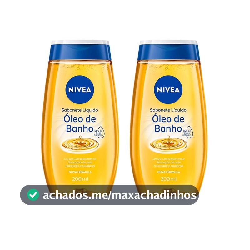 NIVEA KIT Sabonete Líquido Óleo de Banho 200ml - 2 Unidades