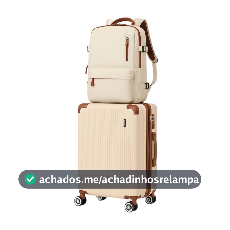 Mala de Bordo 10kg Mochila Bagagem de Mão com 4 Rodas Duplas 360°