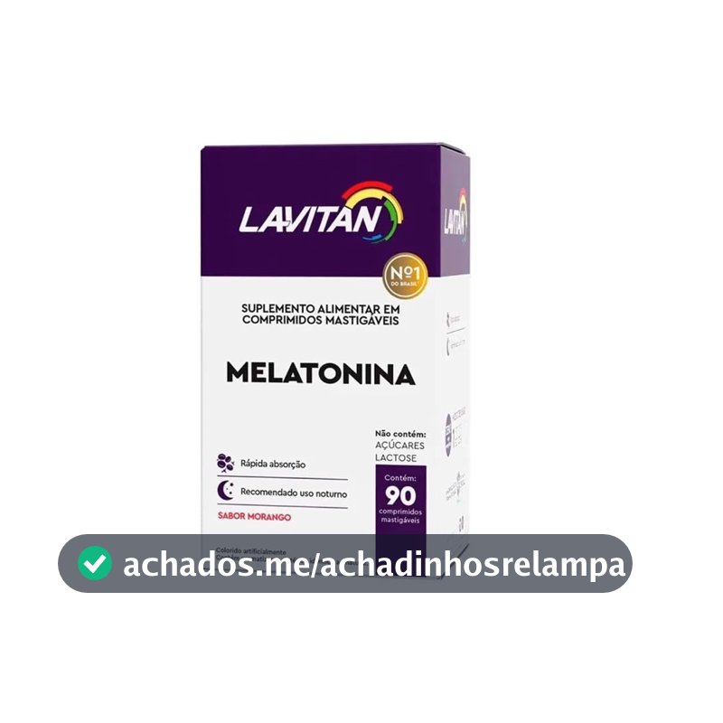 Lavitan Melatonina Sabor Morango 90 Comprimidos Mastigáveis