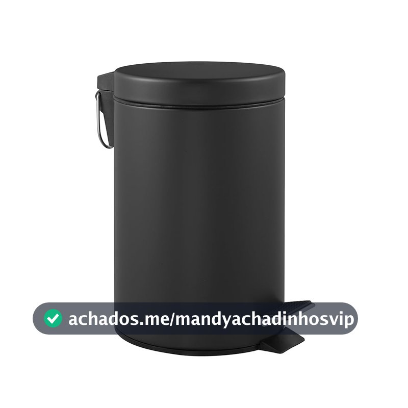 Lixeira com Pedal Standerd Color 5 L Preto Brinox