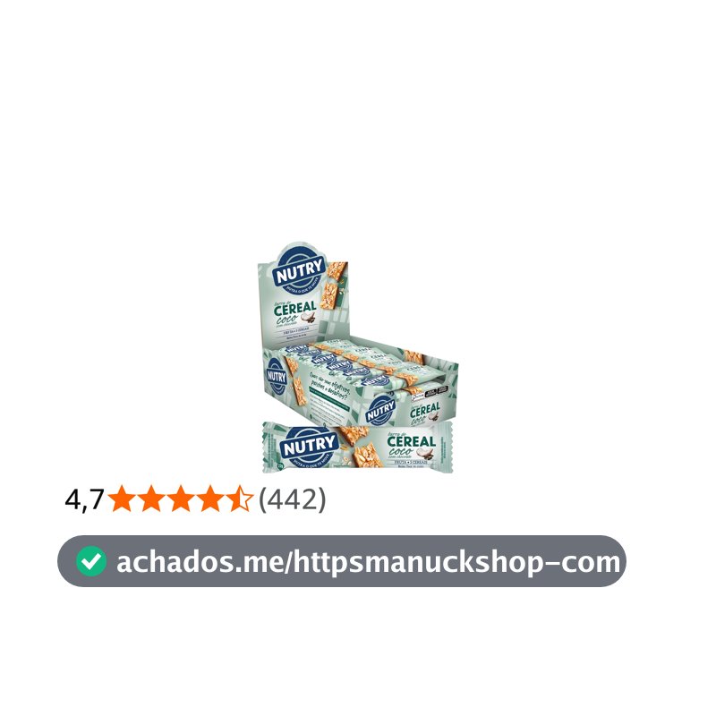 Nutry Barra de Cereais Coco com Chocolate 22g - Display