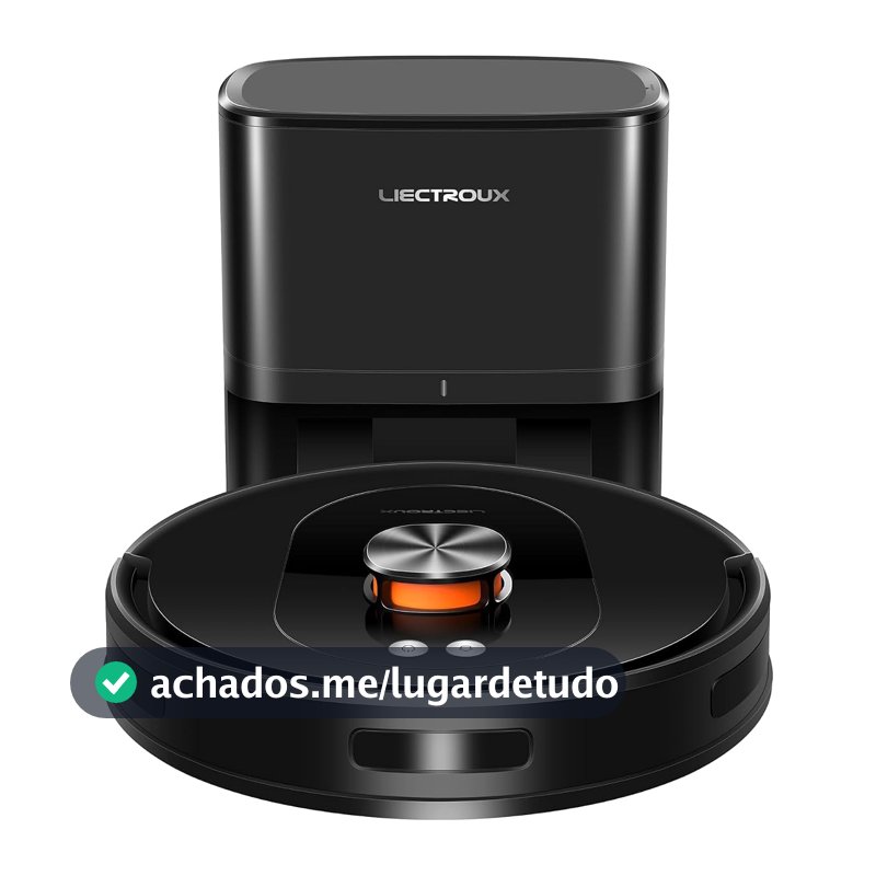 Robô Aspirador Liectroux T9 4 em 1 Base Autolimpante Aspira Varre Passa Pano LiDAR Mapeamento Inteligente Alexa Google App Escova Antiemaranhamento Pet Carpetes Wi-Fi 2.4/5GHz