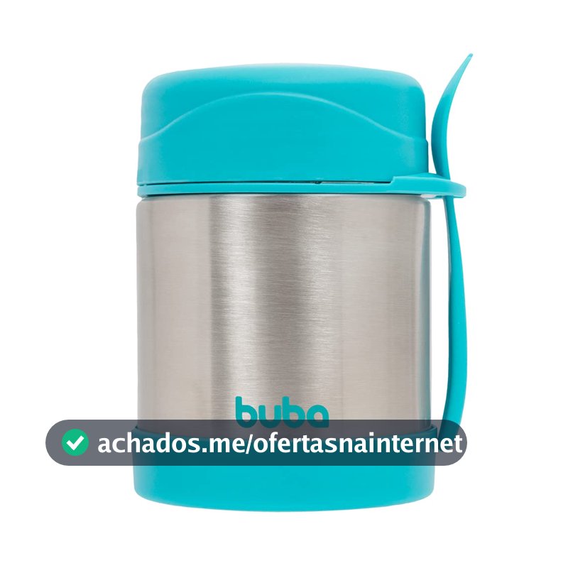 Buba Pote Térmico Com Colher Azul