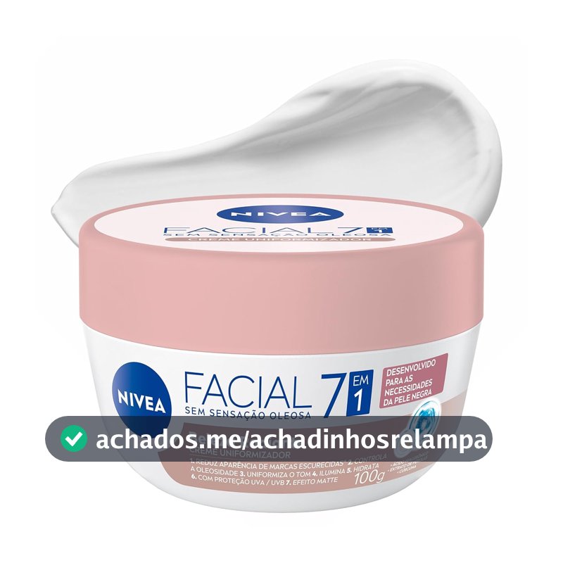 NIVEA Creme Facial Uniformizador Beleza Radiante 7 em 1 100g, Reduz Marcas Escurecidas, Controla Oleosidade, Pele Uniforme, Extrato de Pérolas, Cuidado Facial