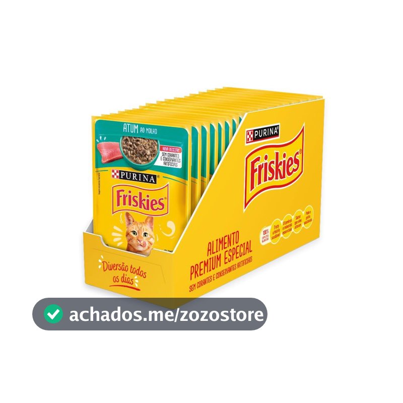 Pack Nestlé Purina Friskies Ração Úmida Para Gatos Adultos Atum Ao Molho - Com 15 Sachês 85g