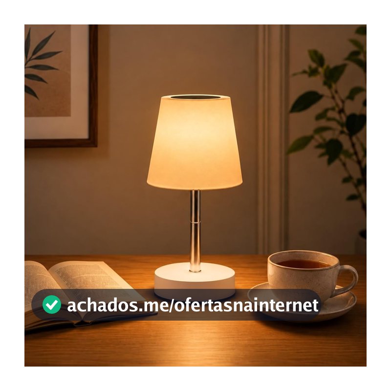 Luminária De Mesa Abajur Touch Retrátil Premium Recarregável USB Compacta Design Moderna Luz Quente Telescópica Decorativo Sem Fio