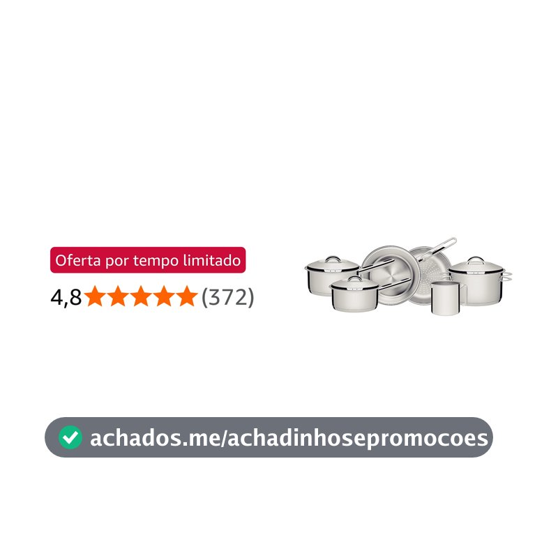 Tramontina Jogo de Panelas de Aço Inox 6 peças Solar