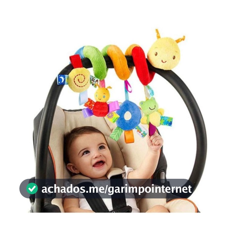 Brinquedo de pelúcia para Carrinho de bebê recém-nascido, formato espiral com chocalhos, Weesey