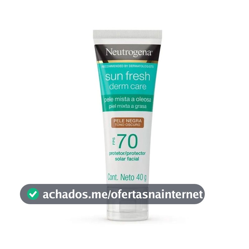 Protetor Solar Facial Neutrogena Sun Fresh, Pele Negra, FPS 70, 40g