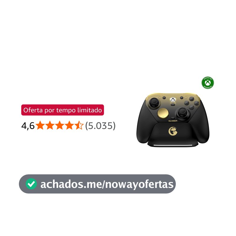 GameSir G7 Pro Controle Gamer Tri-Mode para Xbox, PC e Android Sem Fio 2.4G/Bluetooth e Com Fio Joystick Hall Effect + TMR 1000Hz Polling Rate Botões Macro Giroscópio Vibração 4 Motores Anti-Drift Controle Profissional- dourado