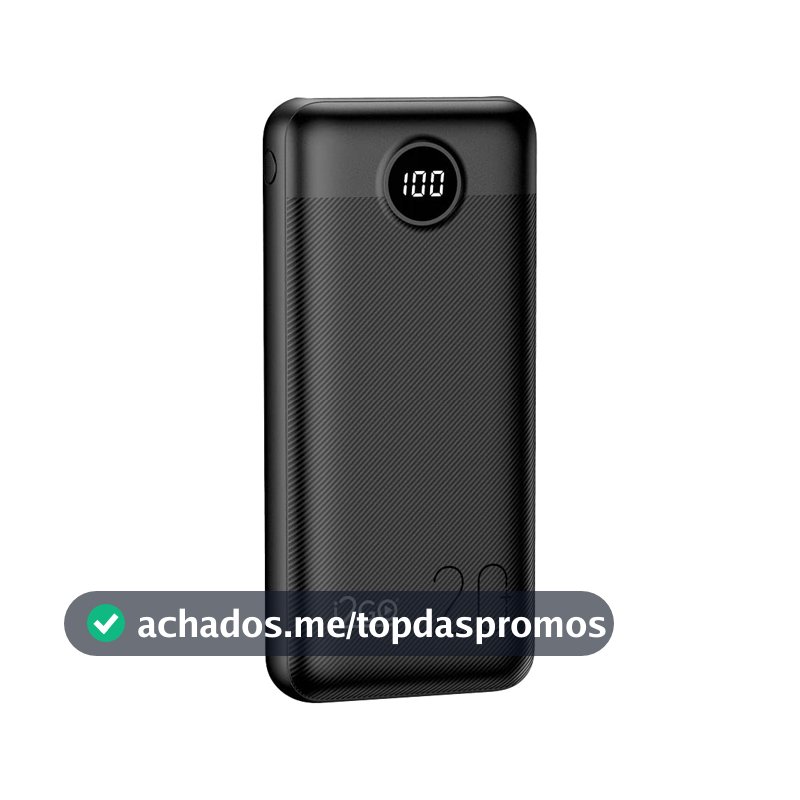 I2GO, Carregador Portátil (Power Bank) Ultra Rápido 20000mAh, Power Delivery 20W, 2 Saídas USB + 1 Saída/Entrada USB-C, Preto, i2GO PRO