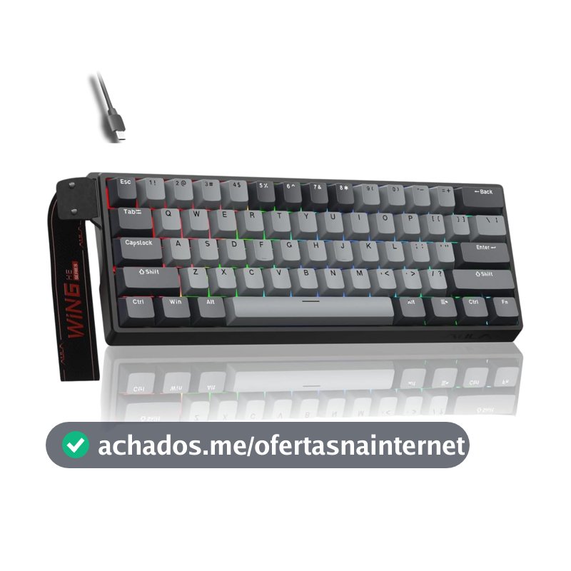 Teclado Magnético Gamer Win60 Pro Com Fio Preto Rgb Hot Swappable
