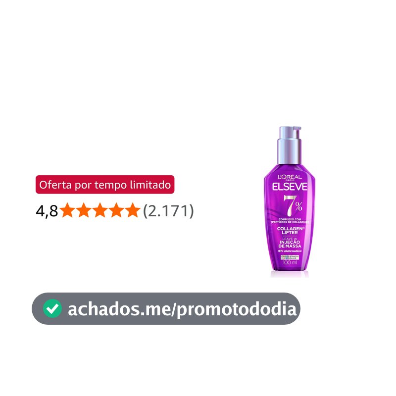 Sérum Leave-in Cabelos Finos Elseve L'Oréal Paris Colágeno Encorpador 100ml