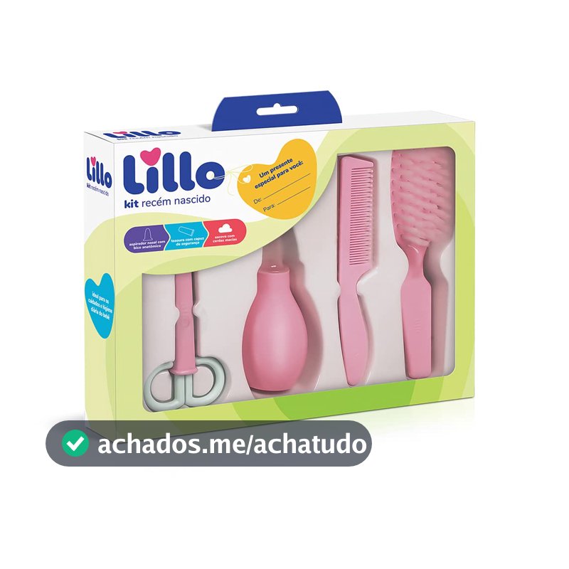 Kit de Higiene para Recém-Nascido Lillo, Rosa