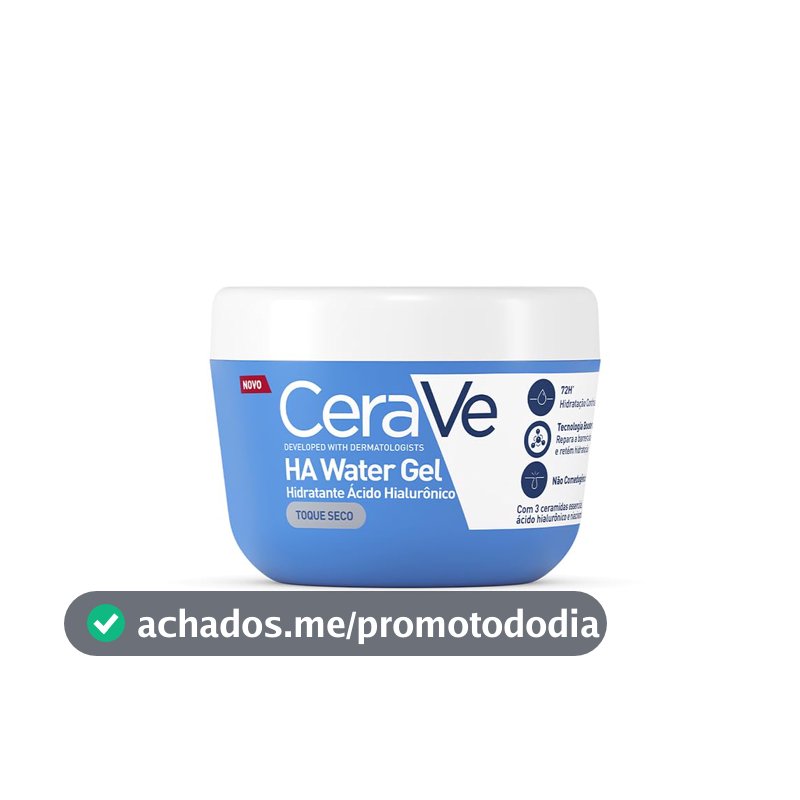 CeraVe HA Water Gel, Hidratante Facial Toque Seco, Pele Oleosa e Mista, 85g