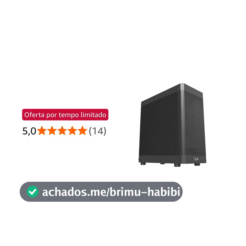 Redragon Gabinete Gamer Aeroflow Mid Tower ATX Preto Aço SGCC Mesh USB 3.0 Sem Fans Suporte GPU 370mm - CA-603B