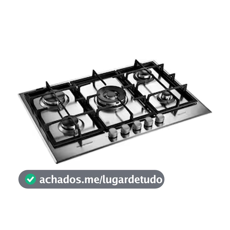 Cooktop 5 Bocas Brastemp Gourmand inox Duplachama e Trempe de Ferro Fundido - BDK75DR