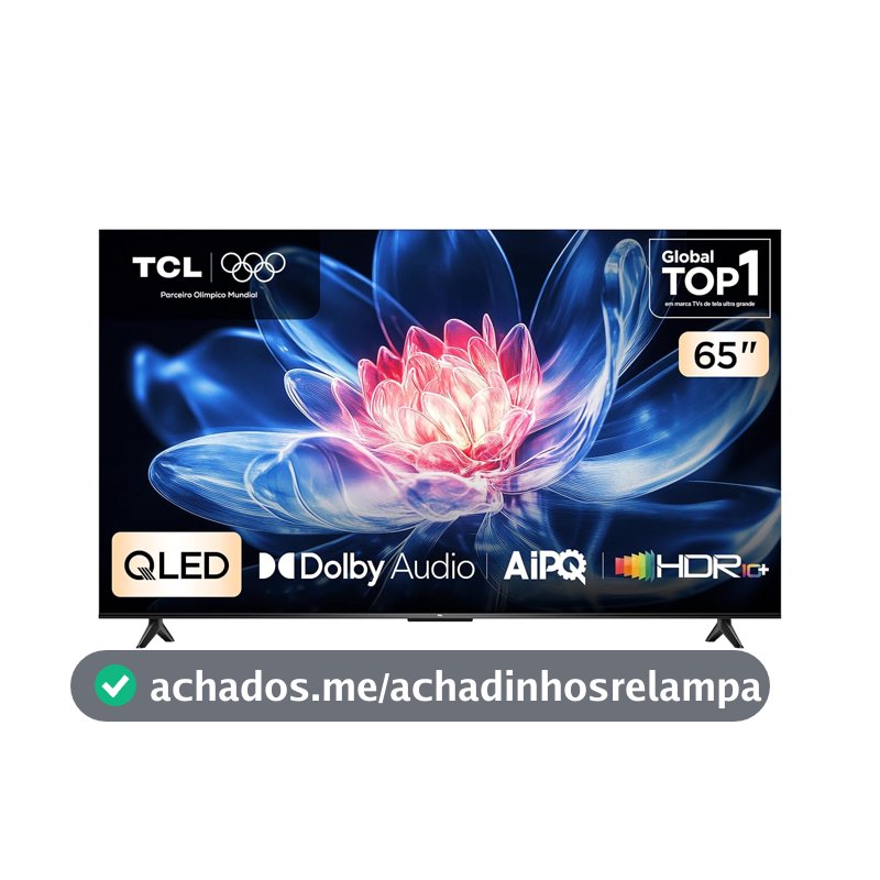 Smart TV TCL 65 Polegadas QLED 4K T6C WiFi Bluetooth Google TV Tela HVA e HDR10+ 65T6C